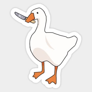 Goose with a knife Sticker